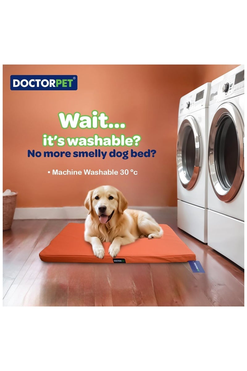 DOCTERPET Doctor Pet Gelato Series Crate Mattress Large - 61x92x6cm - Orange - Soft Washable Fabric, Cooling Effect, Eco-Friendly Fill, Non-Slip Base – Ideal for Medium to Large Dogs - Image 5