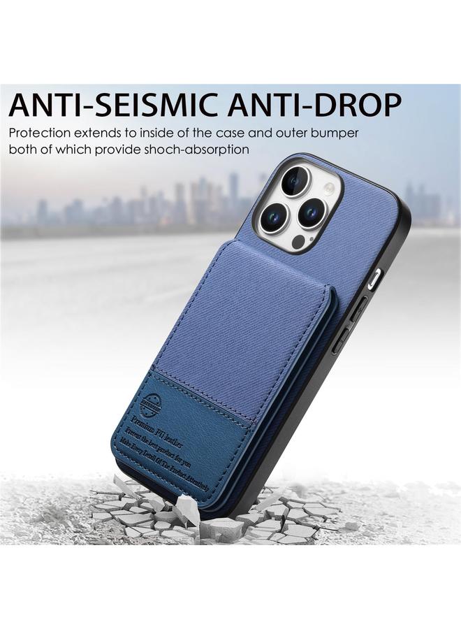 S-TOP Case For iPhone 14 Pro Twill Fabric Leather Vertical Flip RFID Card Bag Phone Case - Image 4