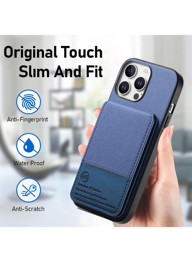 S-TOP Case For iPhone 14 Pro Twill Fabric Leather Vertical Flip RFID Card Bag Phone Case - Image 5