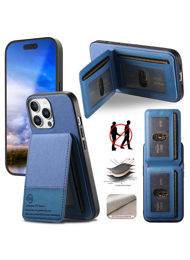 S-TOP Case For iPhone 14 Pro Twill Fabric Leather Vertical Flip RFID Card Bag Phone Case - Image 1