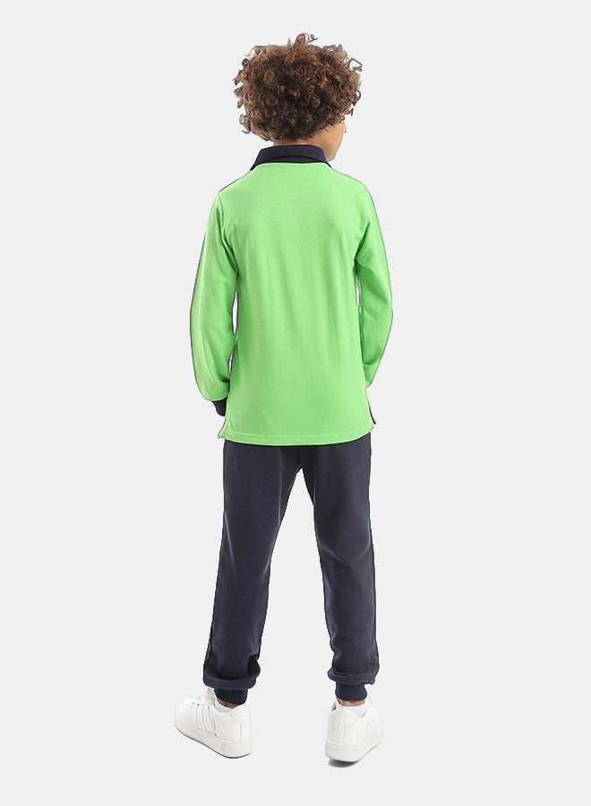 Red Circle Long Sleeve Polo Set & Pants Kids Unisex - Image 5