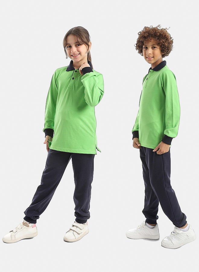 Red Circle Long Sleeve Polo Set & Pants Kids Unisex - Image 3