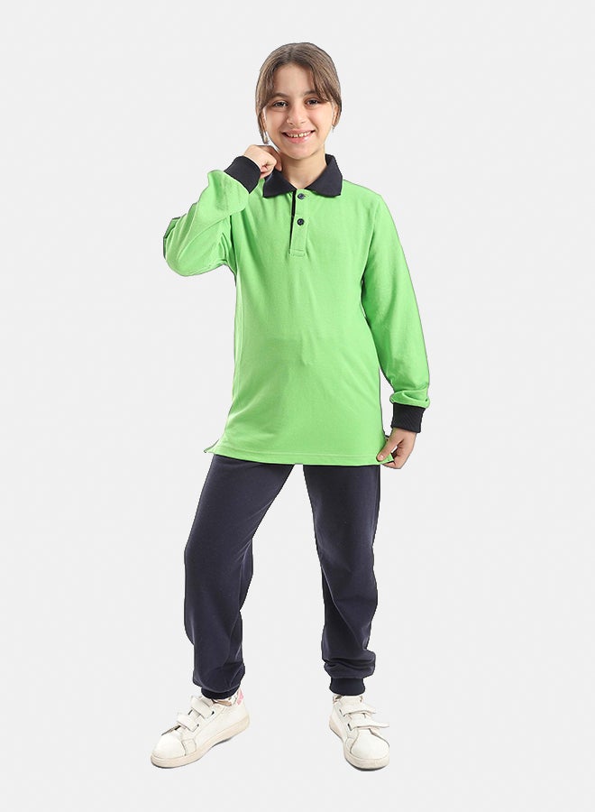 Red Circle Long Sleeve Polo Set & Pants Kids Unisex - Image 2