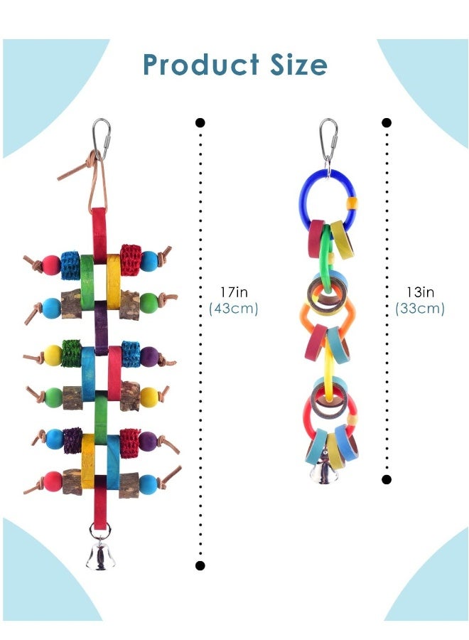 Bird Chew Toys, Colorful Bagel Cascade Bird Parrot Toy, Parrot Biting Paper Cardboard Olympic Rings Conures Toys, for Cockatiels, Cockatoos, Macaws and Similar Sized Pet Birds  - Image 3