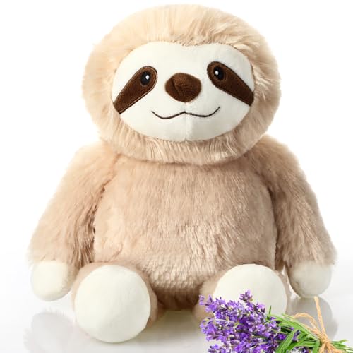 Hungdao Sloth Microwavable Weighted Stuffed Animals Heated Stuffed Animal 9 Inch Lavender Scented Sloth Plushie Soft Plush for Warmth Comfort Birthday Gift - Image 1