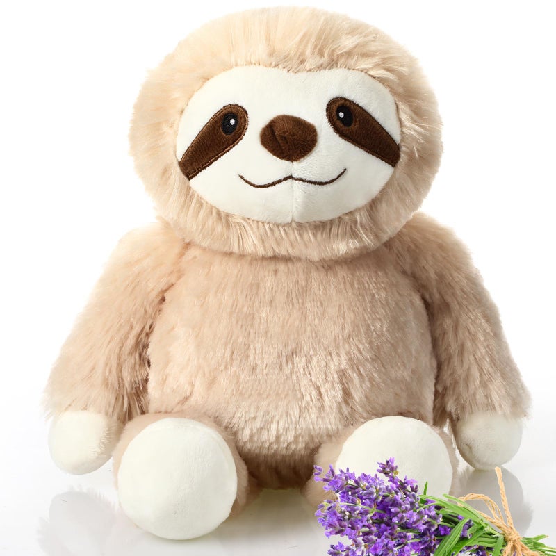 Hungdao Sloth Microwavable Weighted Stuffed Animals Heated Stuffed Animal 9 Inch Lavender Scented Sloth Plushie Soft Plush for Warmth Comfort Birthday Gift - Image 3