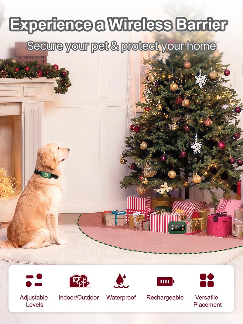 MIMOFPET Wireless Pet Barrier - Indoor Outdoor Waterproof Barrier with Adjustable Range up to 8.2 ft,Adjustable Safe Static Intensity, Rechargeable Boundary System for Dogs (Wireless Barrier System) - Image 3