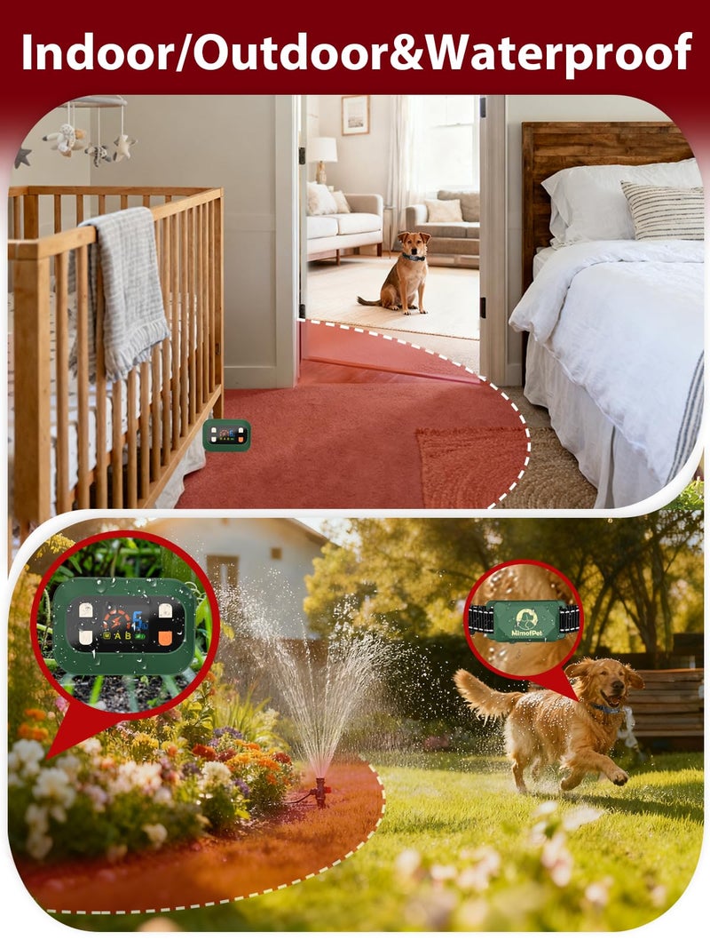 MIMOFPET Wireless Pet Barrier - Indoor Outdoor Waterproof Barrier with Adjustable Range up to 8.2 ft,Adjustable Safe Static Intensity, Rechargeable Boundary System for Dogs (Wireless Barrier System) - Image 5