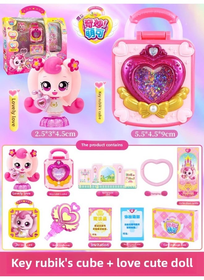 Wonderful And Movable Luxury Magic Sweetheart Treasure Box Key Toy Season 6 Love Princess Girl Blind Box Doll-Color:New❤Magic Key [love] Cute + Rubik's Cube Key + Qr Code + Props  - Image 1