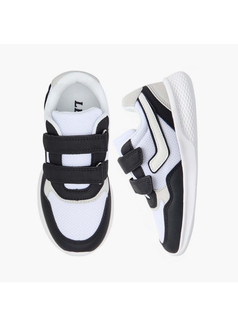 Boys Colourblock Sneakers with Hook and Loop Closure