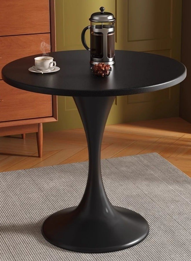 X spring Elegant black round service table-coffee side table with hourglass legs-modern service table in the living room - Image 3