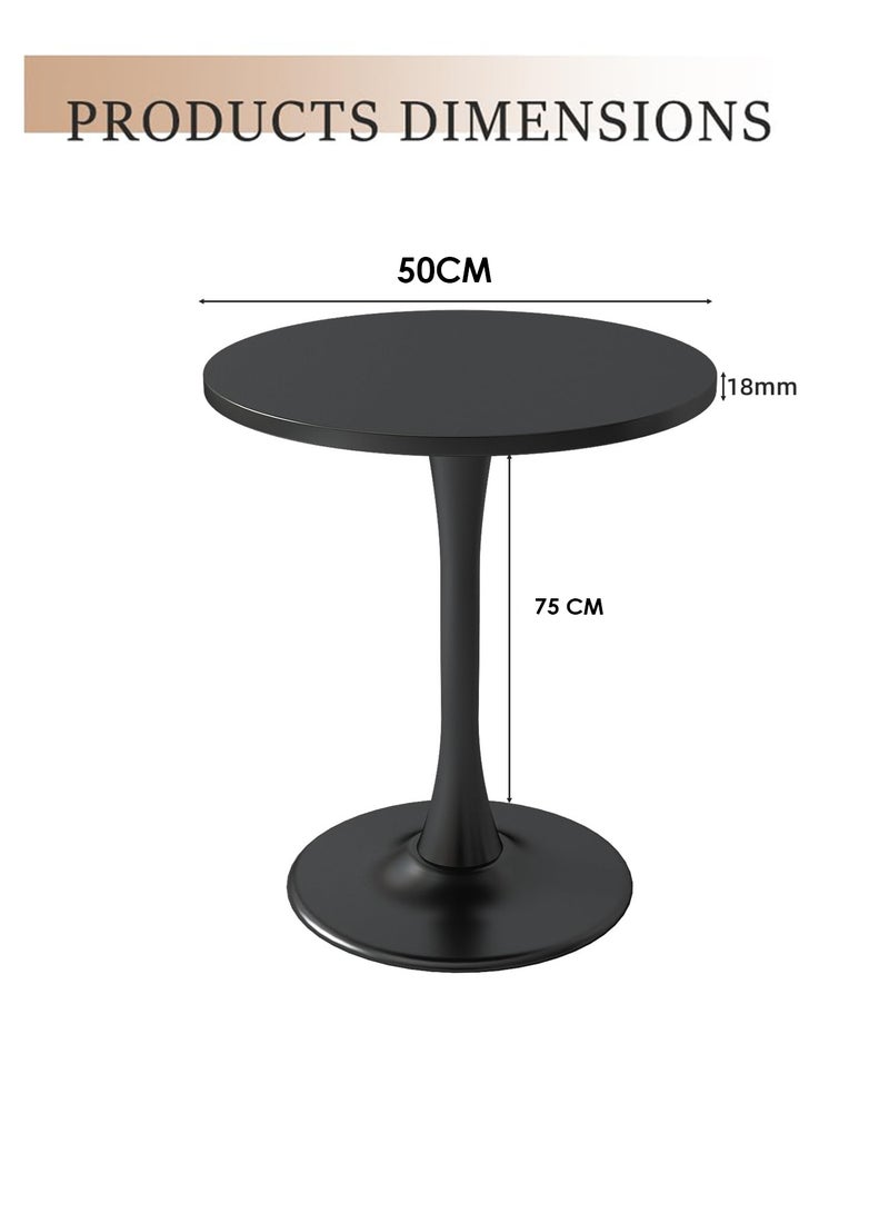 X spring Elegant black round service table-coffee side table with hourglass legs-modern service table in the living room - Image 2