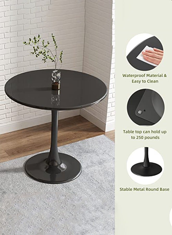 X spring Elegant black round service table-coffee side table with hourglass legs-modern service table in the living room - Image 4