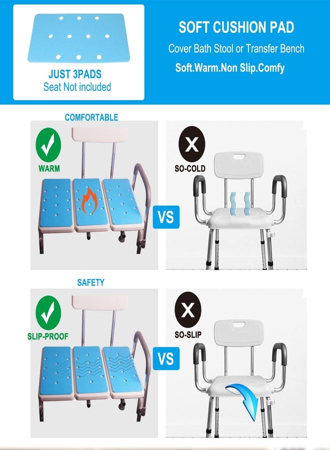 Bathtub Transfer Bench Cushion, Stickable, Slip-Resistant and Waterproof Seat Foam Soft Cushion for Shower Bench, Shower Chair, Bath Chair Pad with Adhesive Backing, Wide Shower Seat Mat - Image 5