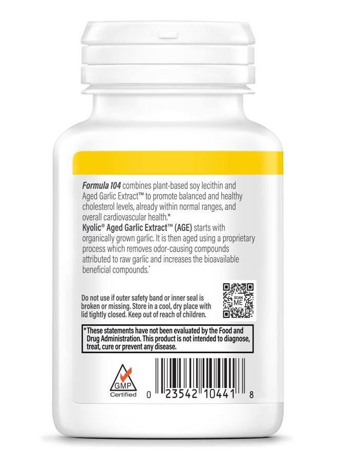 kyolic Aged Garlic Extract Formula 104 Cholesterol, 100 Capsules - Image 4
