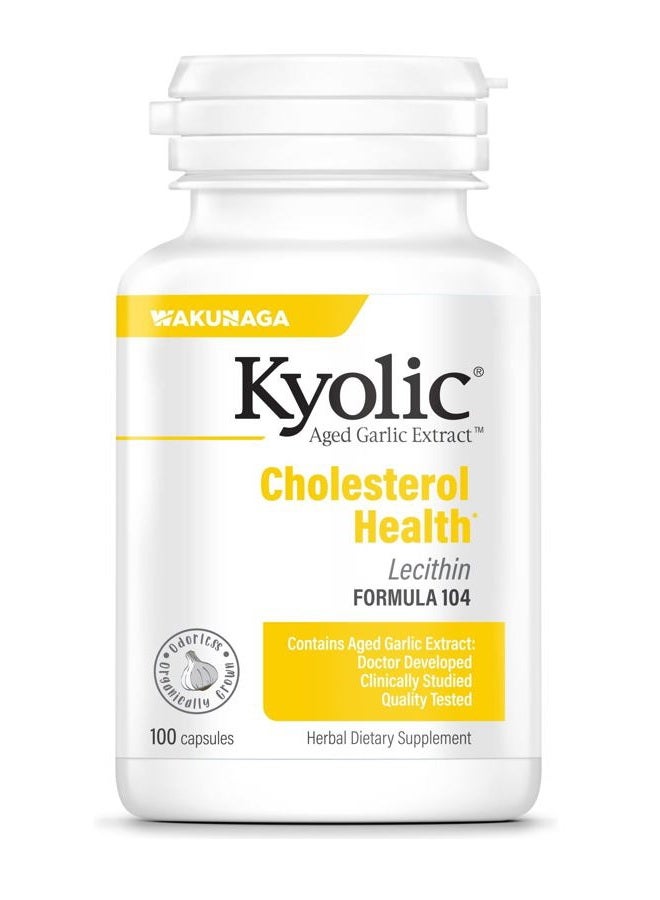 kyolic Aged Garlic Extract Formula 104 Cholesterol, 100 Capsules - Image 1
