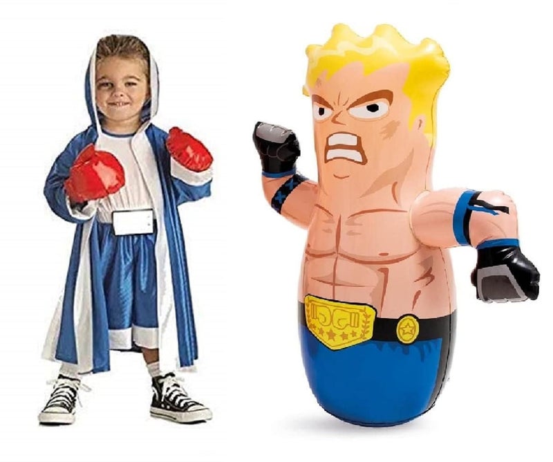 NELSTRAB :- Bob Punching Bag for Kids - 3D Inflatable PVC Children Kids Boys Girls Hit Me Punching Bob Bag Toy for Outdoor & Indoor Playing(Multi Color)(1 PIS) - Image 1