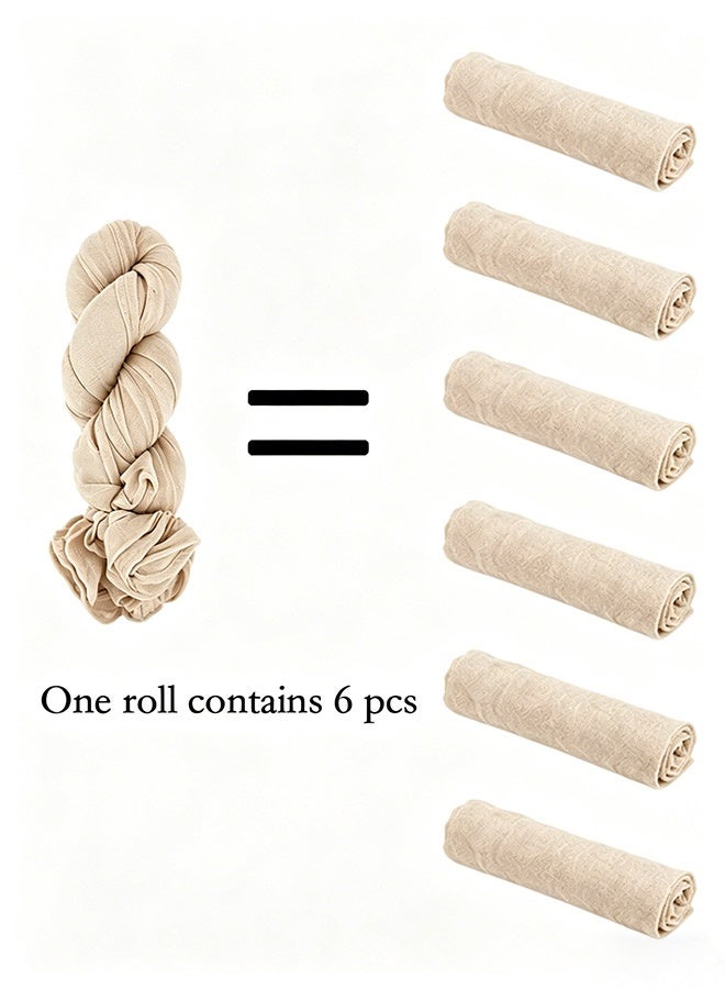 6PCS Gauze Cloth Napkins, Reusable Cheesecloth Table Napkins, Soft Crinkle Fabric for Wedding Party, Baby Shower, Banquet & Home Table Decor, 50x50cm - Image 3