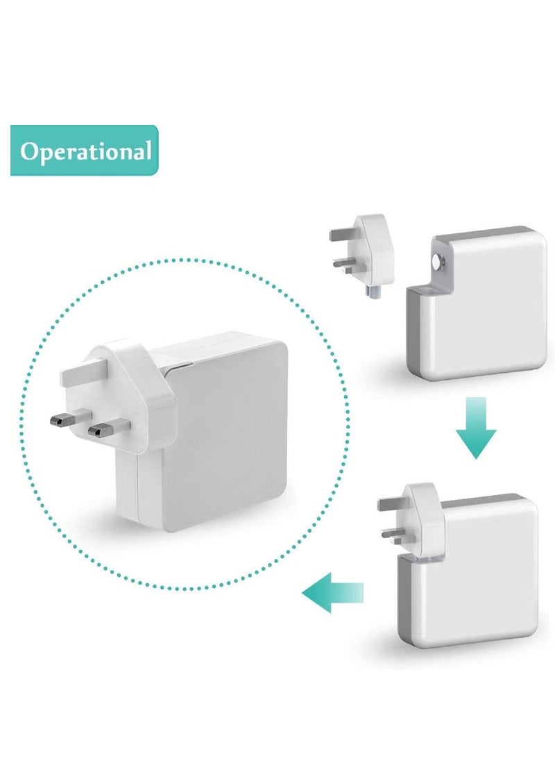 Ntech - Ntech 3 pin Detachable Electrical UK Plug Duck Head for Apple iPad iPhone USB Charger MacBook Power Adapter UK Plug pack of 4 - Image 1