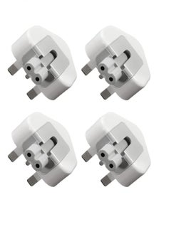 Ntech 3 pin Detachable Electrical UK Plug Duck Head for Apple iPad iPhone USB Charger MacBook Power Adapter UK Plug pack of 4