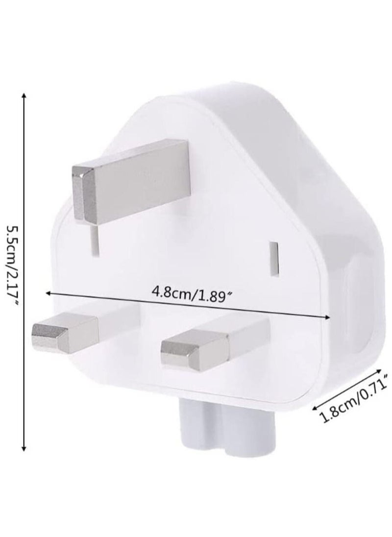 Ntech - Ntech 3 pin Detachable Electrical UK Plug Duck Head for Apple iPad iPhone USB Charger MacBook Power Adapter UK Plug pack of 4 - Image 1