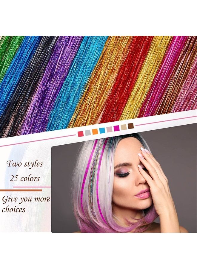 Juinte طقم خيوط شعر لامعة 1440 مع أدوات إكسسوار شعر لامع 26 قطعة 13 لون إكسسوارات شعر ريش مقاومة للحرارة شعر صناعي مع 200 حلقة ميكرو - Image 3