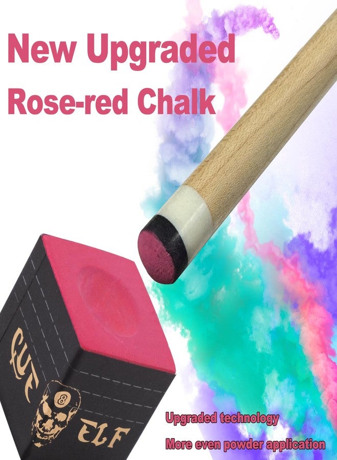 CUEELF Cube Pool Cue Chalk Technology Billiard Pool Stick Chalk with Storage Box Included (Rose red) - Image 2