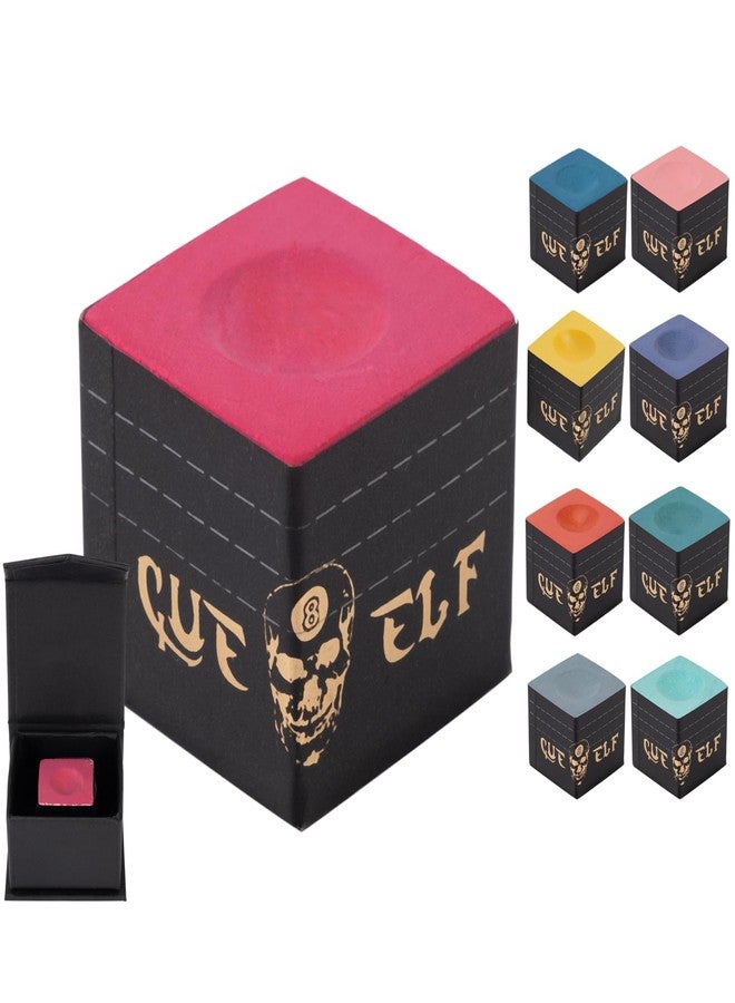 CUEELF Cube Pool Cue Chalk Technology Billiard Pool Stick Chalk with Storage Box Included (Rose red) - Image 1