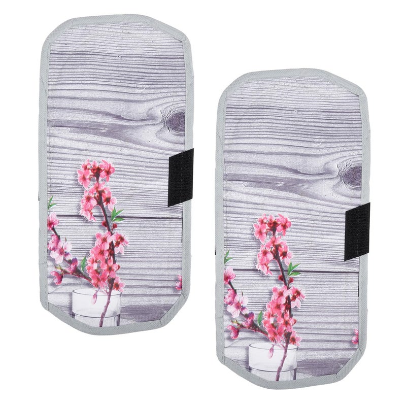 Kuber Industries Kuber Industries Fridge Handle Cover Nonwoven Fridge Door Handle Protector Fridge Door Handle Cover Flower Fridge Handle Cover 2 Piece Set Gray  - Image 1