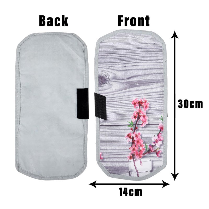 Kuber Industries Kuber Industries Fridge Handle Cover Nonwoven Fridge Door Handle Protector Fridge Door Handle Cover Flower Fridge Handle Cover 2 Piece Set Gray  - Image 3