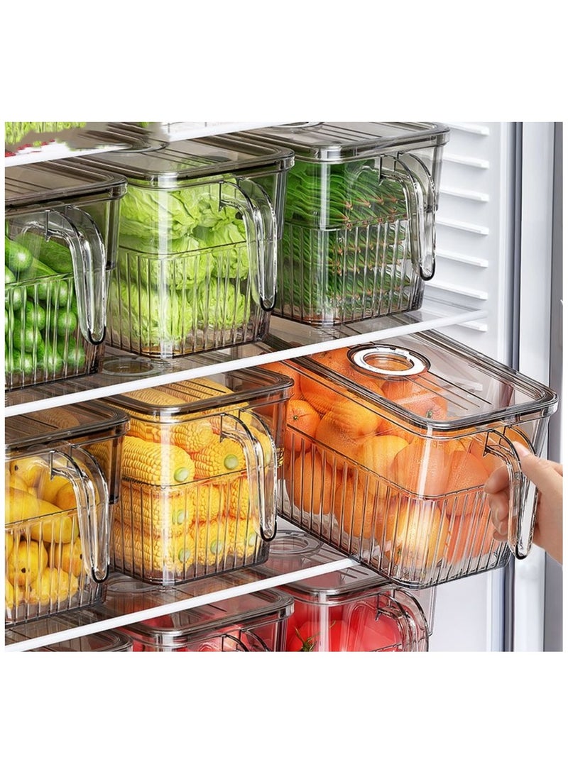 3-Pack Containers for Fridge Stackable Food Storage Produce Saver Containers for Refrigerator, Berry Keeper Boxes for Fridge with Removable Drain Tray Keep Fresh for Vegetables,Fruit,Salad - Image 5