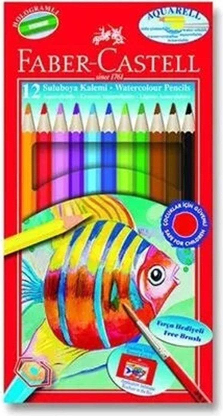 Faber Castell Aquarell Crayons 12 Pack Cardboard Box