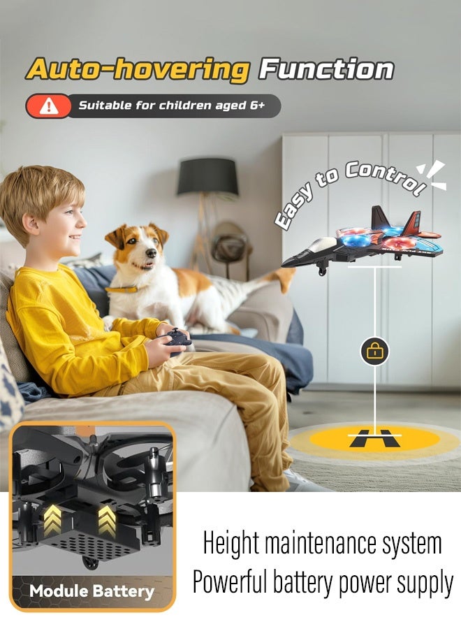 3-speed RC Remote Control Airplane Remote Control Fighter Drone Hobby Plane Glider AirplaneToys RC Drone Kids Gift (yellow) - Image 2