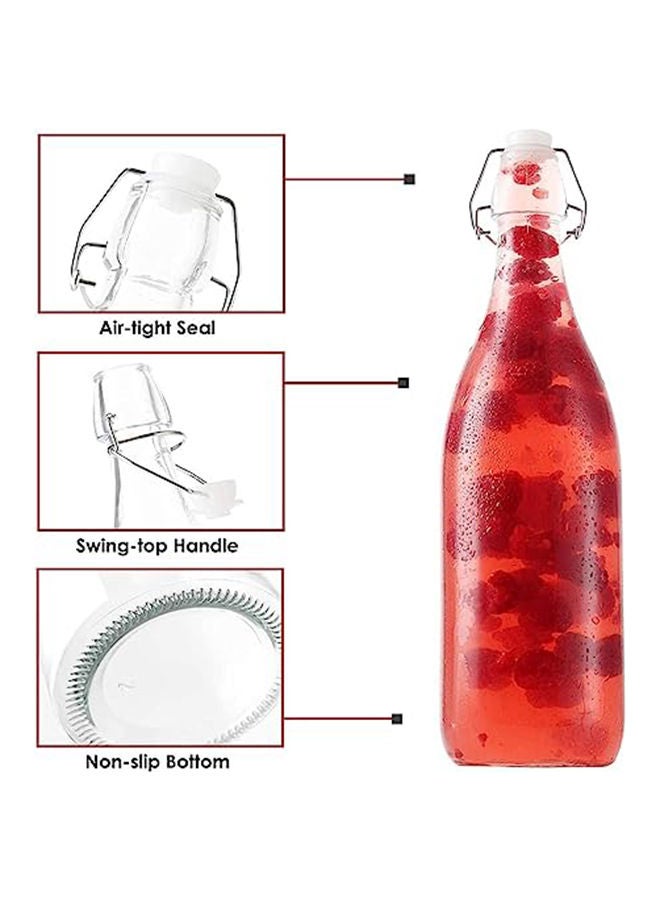 Star Cook Airtight 1L Flip Top Glass Bottle Brewing Bottles For Kombucha Kefir Beer Soda Juice Water Clear 1L 6Pcs - Image 3
