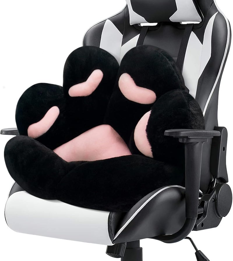 MOONBEEKI Cat Paw Cushion Chair Comfy Kawaii Shape Lazy Plush Pillow for Gamer Chair 28"x 24" Cozy Floor Cute Seat Kawaii for Girl Worker Gift, Dining Room Bedroom Decorate Black - Image 1