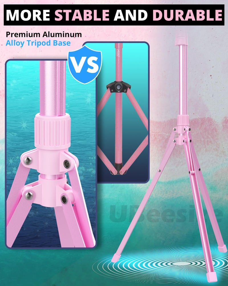 UBeesize Upgraded 12'' Ring Light with 62'' Tripod Stand and Magnetic Phone Holder,LED Selfie RingLight for iPhone with Remote,Circle Light for Tiktok/YouTube/Photography/Makeup/Live Stream Pink - Image 2