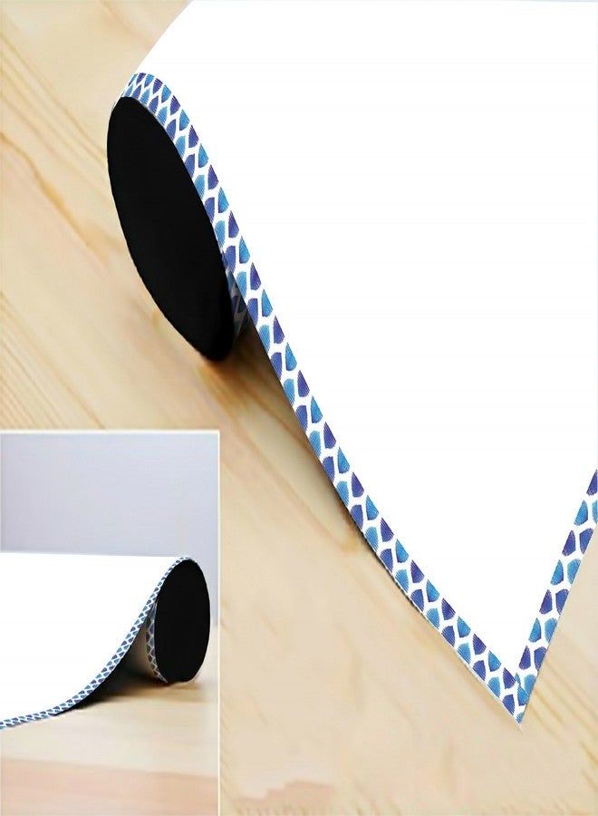 WallDesign Vinyl Blue Waves Border Writing Film Flexible Fridge Magnet (1ft x 1ft, White) - Image 4