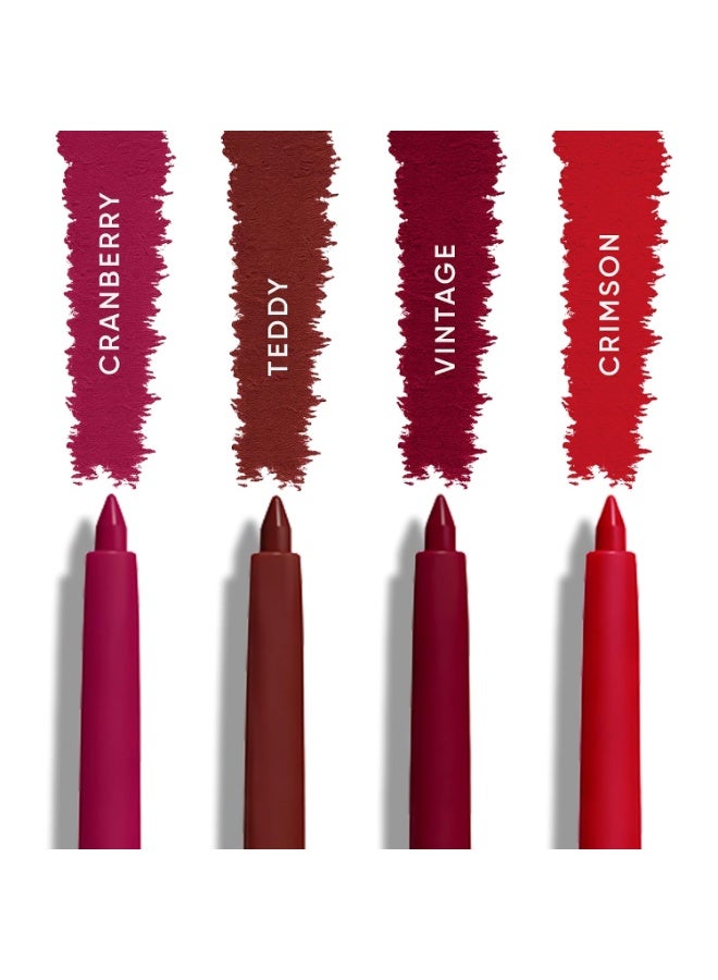 Parul Garg Beauty Deep Bolds Lip Liner - Pack of 4 | Soft Matte, Highly Pigmented, Long Lasting, Smooth Glide Lip Pencil for Indian Skin Tones - Image 3