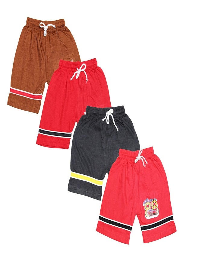 CHACKO Printed Shorts for Boys and Girls - Regular Fit Shorts for Boys and Girls Multicolor (Pack of 4)_2-3 Year(Multicolour_2) - Image 1