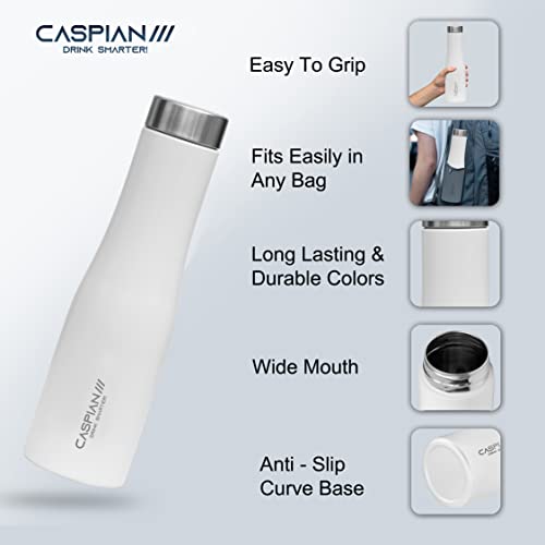 CASPIAN /// Aqua Stainless Steel Water Bottle (Green & White, 1 Litre, Set of 2)| Leak Proof Thunder for Fridge Home Office Travel School Kids Boys Girls Adults Sports Gym Yoga - Image 4