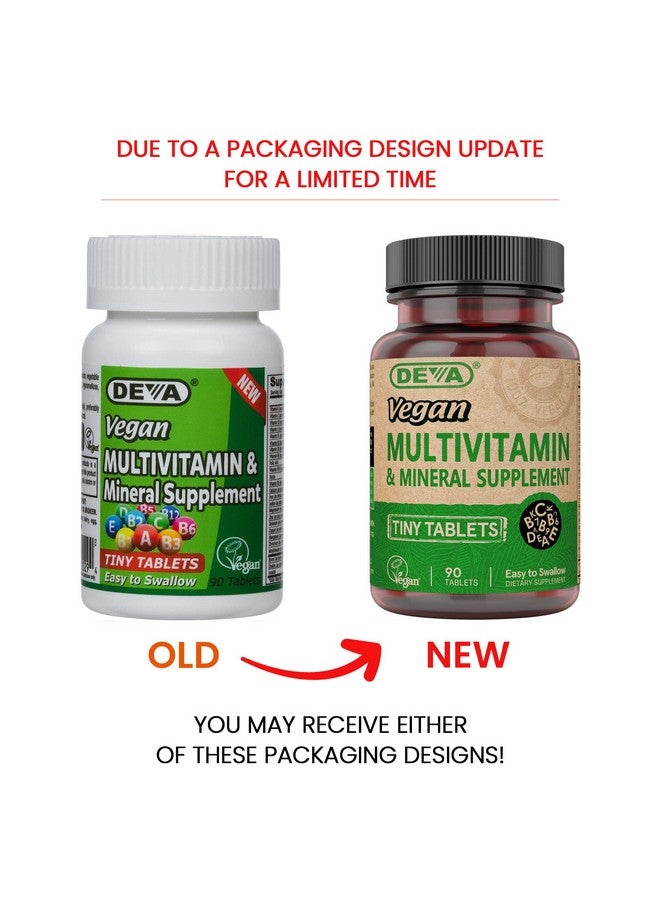 DEVA Vegan Multivitamin for Women & Men with Iron, Vitamin C, E, B Complex Vitamins, Zinc, 90 Tiny Tablets - Image 2