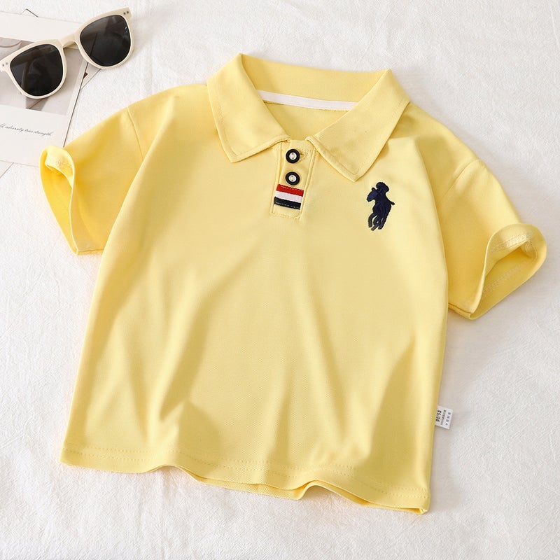 Boys' Polo Shirt Arrival Embroidered Baby Casual Lel Children'S Short Sleeve T-Shirt 2025 Summer Children'S Wear Batch - Image 1