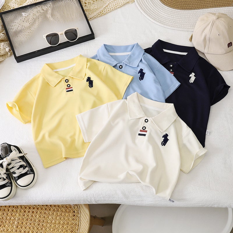 Boys' Polo Shirt Arrival Embroidered Baby Casual Lel Children'S Short Sleeve T-Shirt 2025 Summer Children'S Wear Batch - Image 2