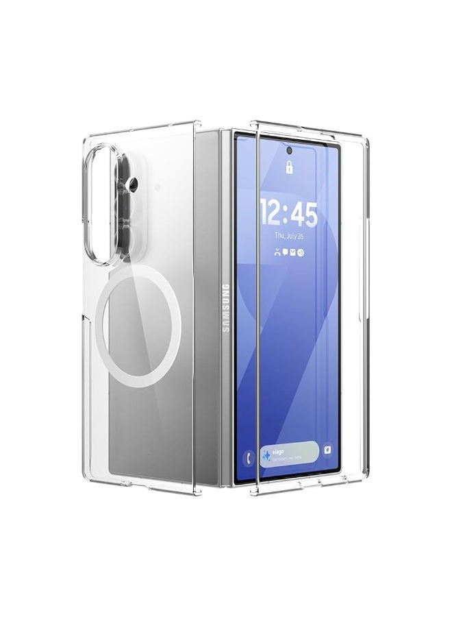 جراب شفاف مغناطيسي متوافق مع سامسونج جالاكسي Z Fold 7 – يدعم الشحن MagSafe، قوة مغناطيسية قوية، خامة PC ممتازة، حواف مقاومة للصدمات - Image 1