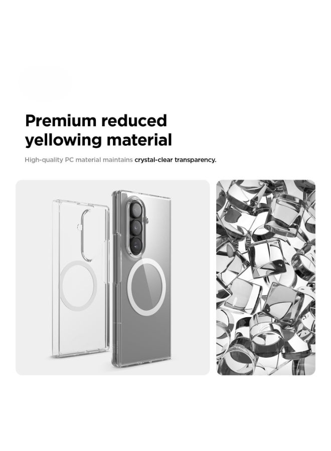 جراب شفاف مغناطيسي متوافق مع سامسونج جالاكسي Z Fold 7 – يدعم الشحن MagSafe، قوة مغناطيسية قوية، خامة PC ممتازة، حواف مقاومة للصدمات - Image 3