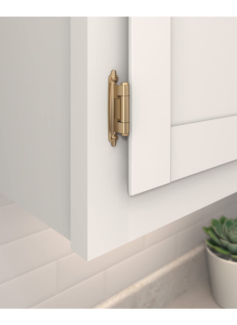 Amerock Amerock | Cabinet Hinge | Variable Overlay Hinge with Reverse Bevel | Polished Chrome | 2 Pack | Self-Closing Hinge | Face Mount Hinge | Cabinet Door Hinge  - Image 2