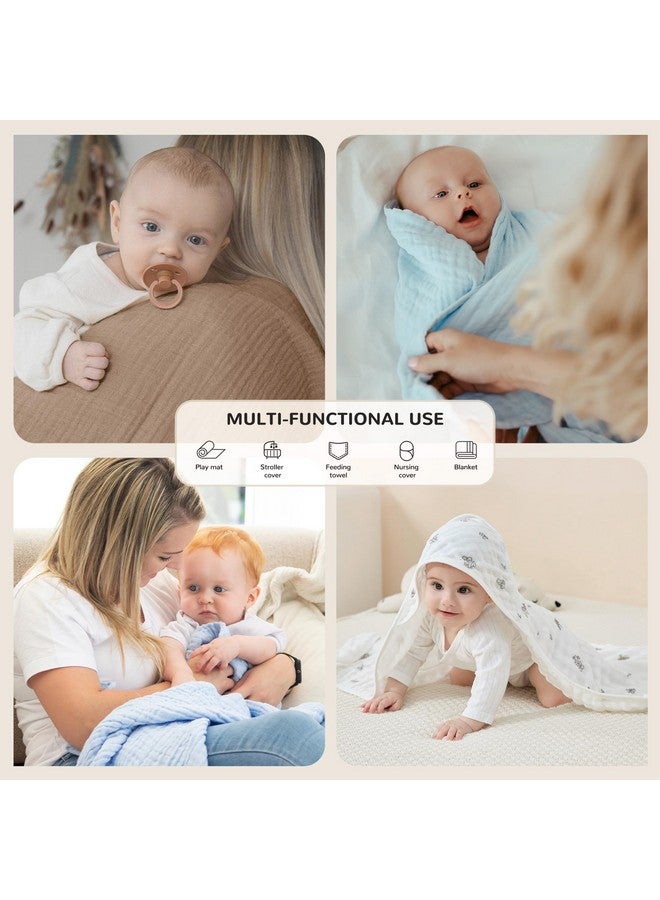 JELLYMONI Muslin Baby Hooded Bath Towels for Newborn, 2 Pack 100% Cotton Baby Bath Towel with Hood for Baby, Infant, Toddler and Kids, Large 32 x 32 Inch Baby Bath Towels Soft and Absorbent - Image 5