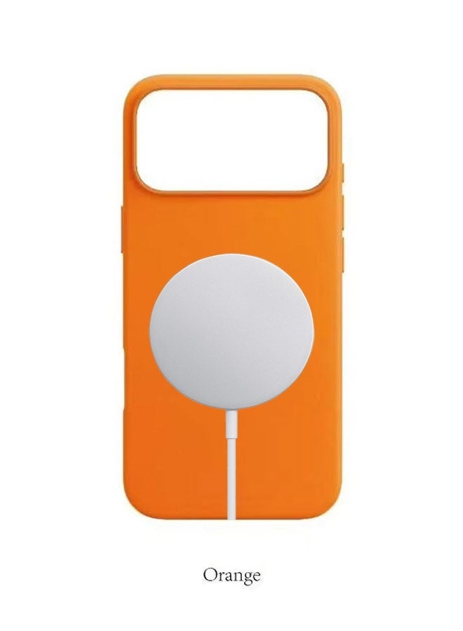 Premium Leather iPhone 17 Pro Protective Case - Orange - Image 2