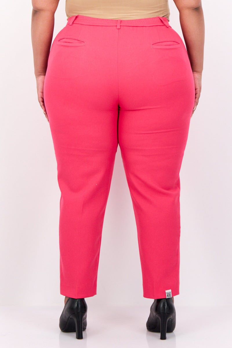 The Giving Movement Women Regular Fit Embroidered Tapered Pants, Pink - Image 3