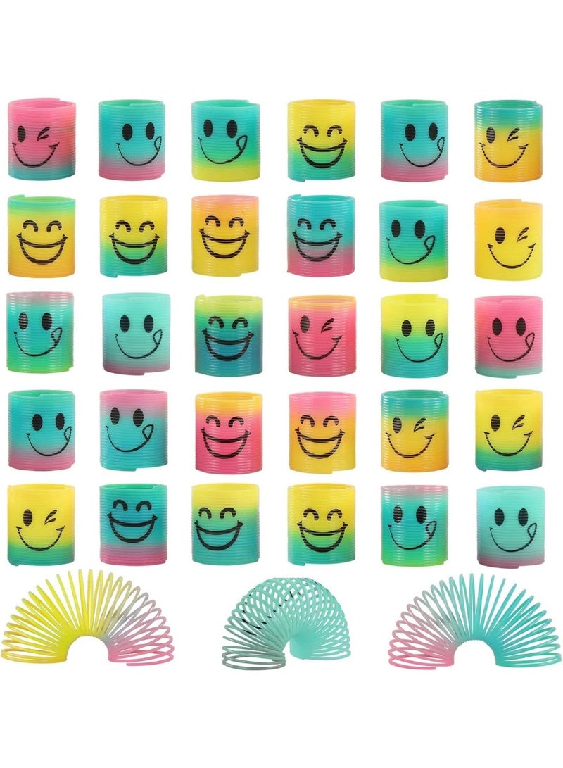 UV Enterprises 30 Pack Rainbow Magic Spring Fidget Toys, Mini Colorful Coil Springs Bulk Party Favors, Sensory Stress Relief Toys for Kids, Birthday Goodie Bags, Carnival Prizes, Classroom Rewards - Image 1